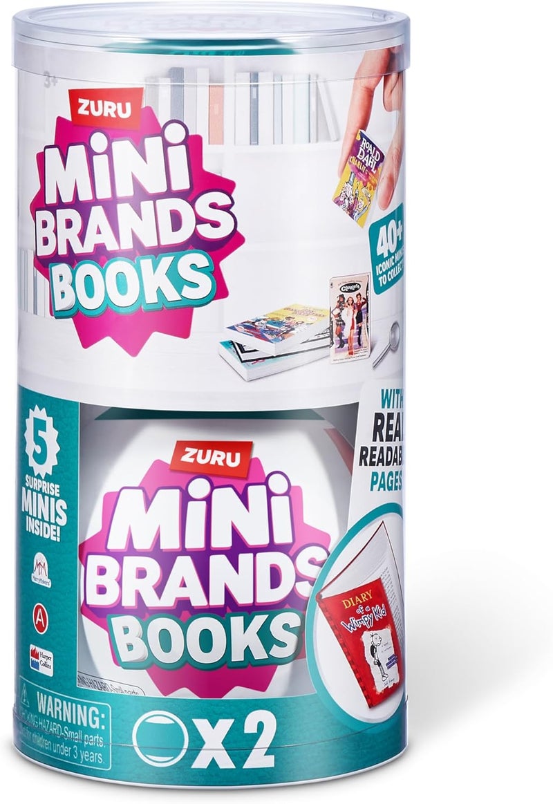 Mini Brands Books (2 Pack) by ZURU Real Miniature Book Brands Collectible Toy, Capsules of 5 Mystery Miniature Books with Real readable Pages and Accessories for Kids, Teens, Adults - Image 2